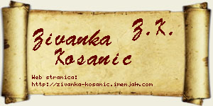 Živanka Kosanić vizit kartica
